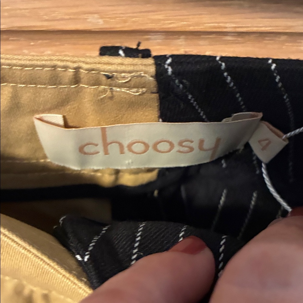 Choosy Day and Night Tan Cargo Pants and Black Pinstripe Pants Preppy - Picture 5 of 12